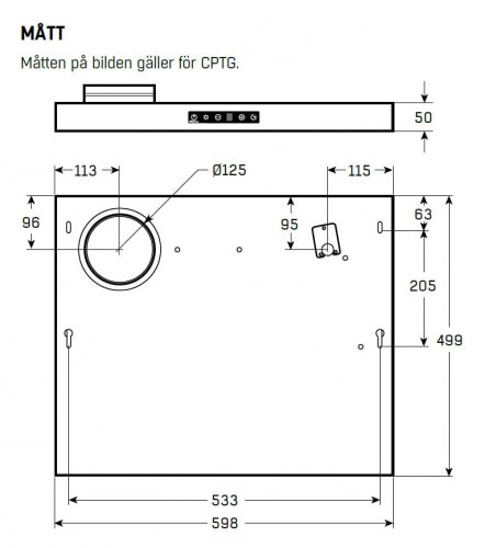 Mått skiss FläktGroup Streamline CPTG
