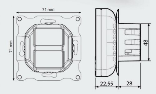 Måttskiss FläktGroup ISYteq Touch 2.5